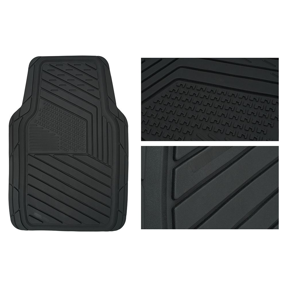 4 Piece All Weather Black Color Vehicle Universal PVC Rubber Car Floor Mat