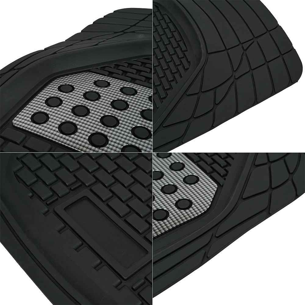 3 PCS Luxury Custom Design Leather PVC Rubber car floor mats Waterproof universal Car Mats Set