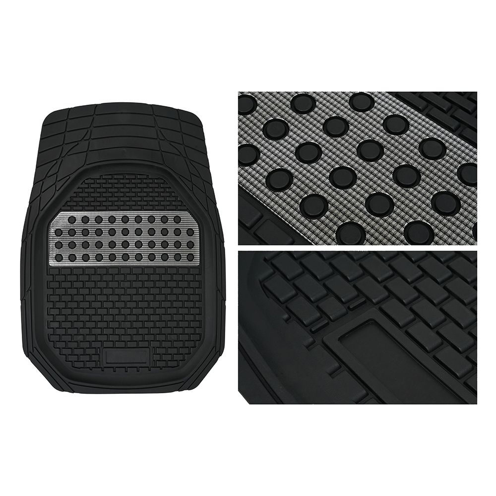 3 PCS Luxury Custom Design Leather PVC Rubber car floor mats Waterproof universal Car Mats Set