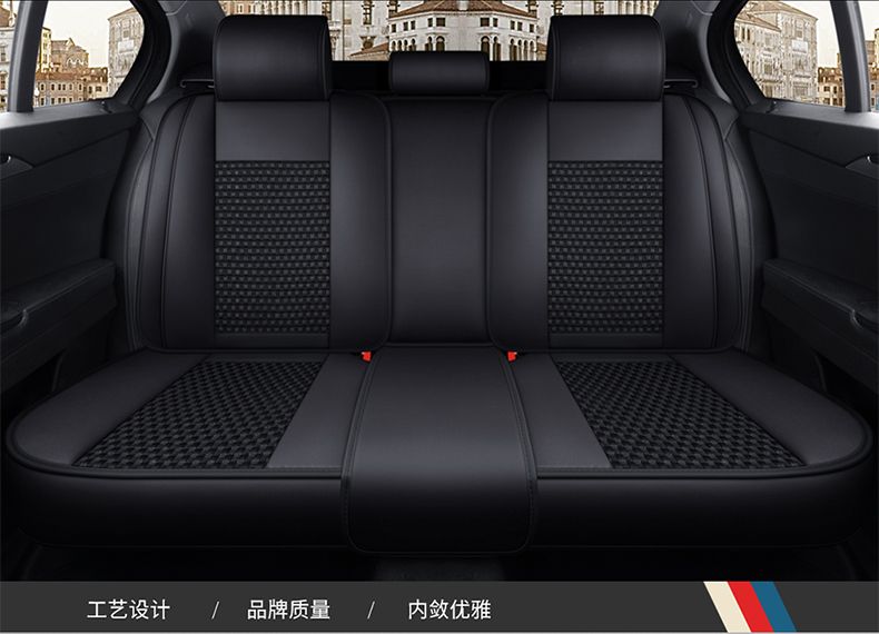 Car Accessories Custom Universal Sport Pu Leather Premium Faux Leather Automotive Front Back Car Seat Covers Full Set