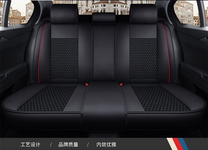 Car Accessories Custom Universal Sport Pu Leather Premium Faux Leather Automotive Front Back Car Seat Covers Full Set