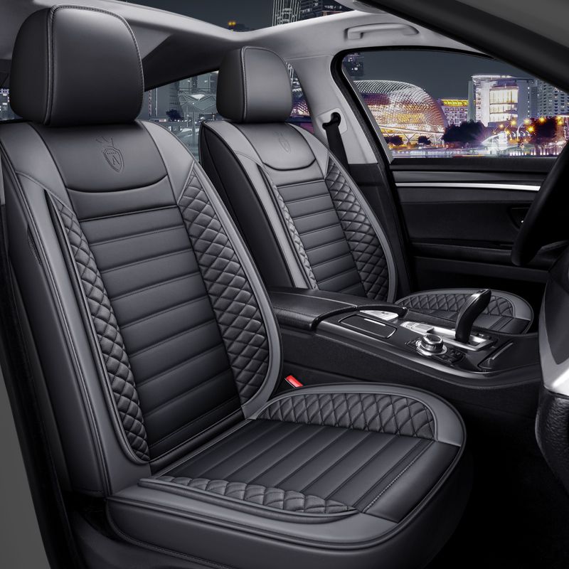 Universal 5 Seats Car Seat Cover Full Set Luxury Faux Leather Waterproof Front Rear car seat Cushion
