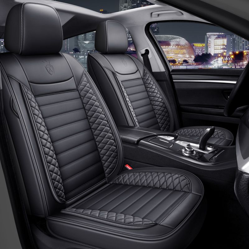Universal 5 Seats Car Seat Cover Full Set Luxury Faux Leather Waterproof Front Rear car seat Cushion