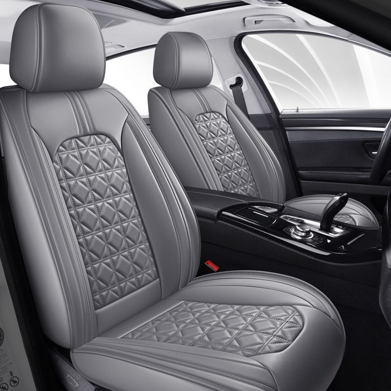 Full Set Car Seat Covers Crown PU Leather Car Seat Cover Full Surround Durable Comfortable Automotive Vehicle Cushion Cover