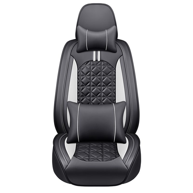 Full Set Car Seat Covers Crown PU Leather Car Seat Cover Full Surround Durable Comfortable Automotive Vehicle Cushion Cover