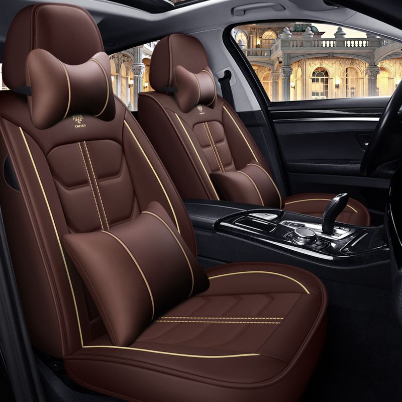 Premium Luxury PVC Leather Seat Cushions Universal Car Accessories for Front and Back Automotive Car Seat Covers