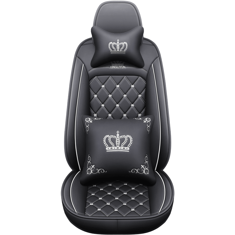 Car Accessories Luxury Full Set Universal Leather Car Seat Cover Waterproof Non-Slip Edge Wrapping Car Seat Protectors
