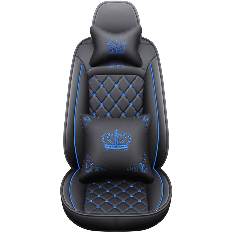Car Accessories Luxury Full Set Universal Leather Car Seat Cover Waterproof Non-Slip Edge Wrapping Car Seat Protectors